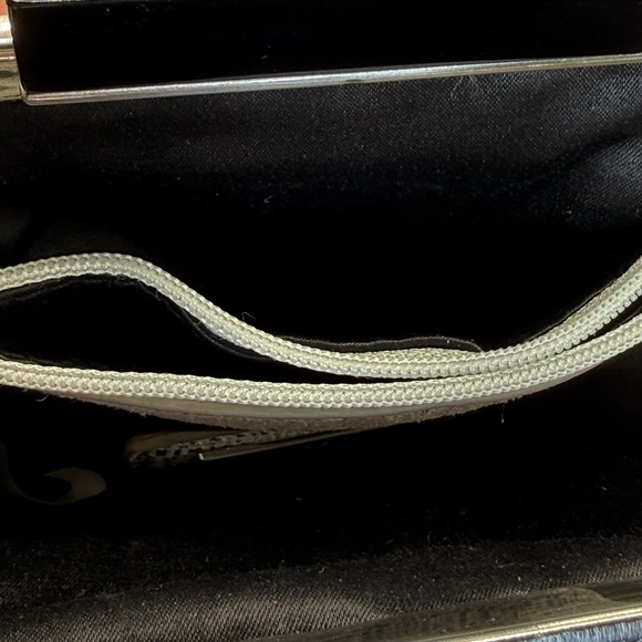 Annabel Ingall Platinum Lame' Leather Convertible Clutch Bag - Picture 17 of 17